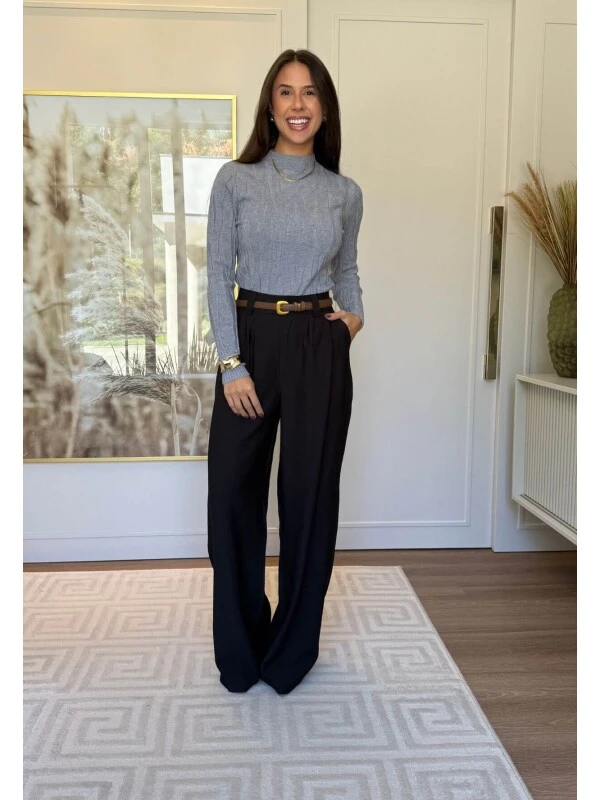 CALÇA IARA SARJADA - COSH JEANS - Preto