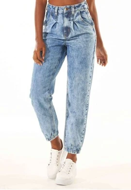 CALÇA JEANS BAGGY MARMORIZADA - Jeans