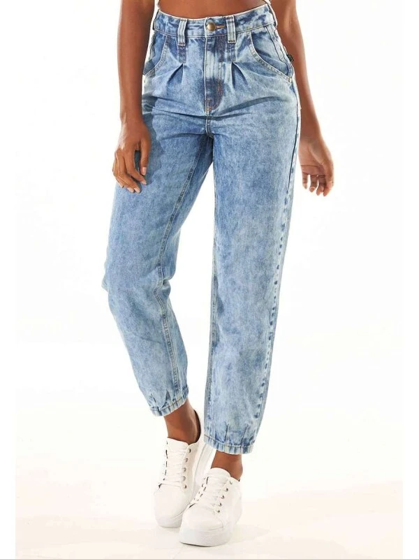 CALÇA JEANS BAGGY MARMORIZADA - Jeans