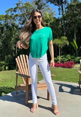 CALÇA JEANS COLLOR JHENY FEMININA - COSH - Branco