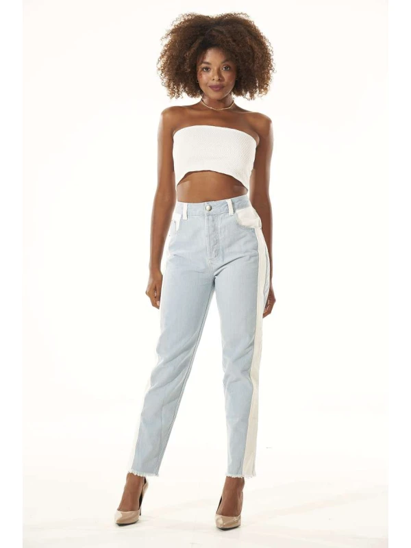 CALÇA JEANS FEMININA C/DETALHE LATERAL - Jeans
