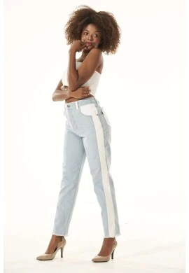 CALÇA JEANS FEMININA C/DETALHE LATERAL - Jeans