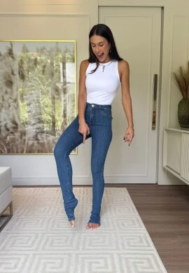 CALÇA JEANS FEMININA CECILIA LONGA - COSH JEANS - Jeans claro