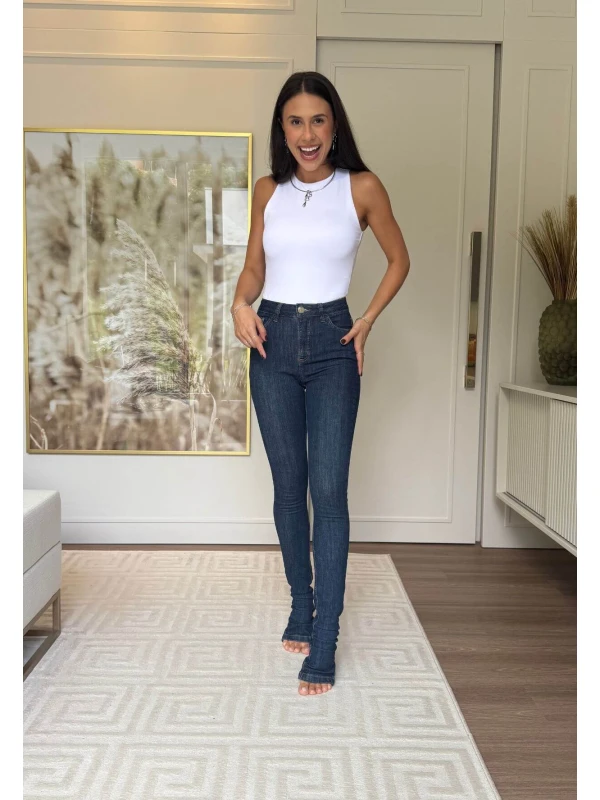 CALÇA JEANS FEMININA CECILIA LONGA - COSH JEANS - Jeans escuro