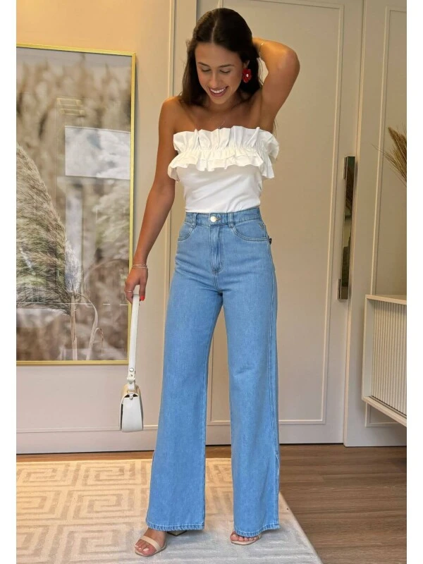 CALÇA JEANS FEMININA WIDE LEG LUIZA  COSH JEANS - Jeans
