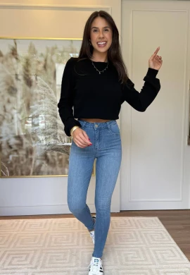 Calça Jeans Feminina Skinny Com Elastano Empina Bumbum Isa - Jeans