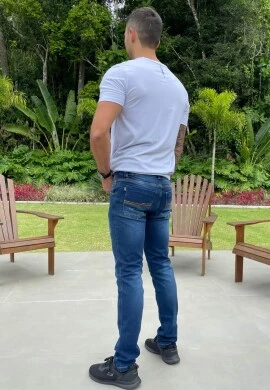 CALÇA JEANS SLIM MOLETOM MASCULINA - COSH - Jeans