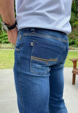 CALÇA JEANS SLIM MOLETOM MASCULINA - COSH - Jeans