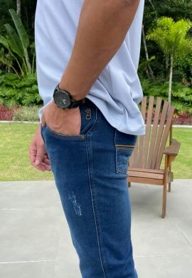 CALÇA JEANS SLIM MOLETOM MASCULINA - COSH - Jeans