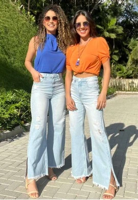 CALÇA JEANS WIDE LEG CLARA FEMININA DANDY- COSH JEANS - Jeans
