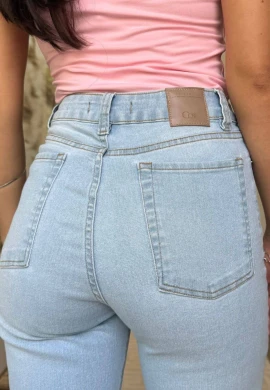 CALÇA JEANS WIDE LEG FEMININA LAIS LONGA  COSH JEANS - Jeans claro
