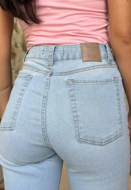 CALÇA JEANS WIDE LEG FEMININA LAIS LONGA  COSH JEANS - Jeans claro