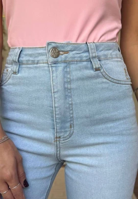 CALÇA JEANS WIDE LEG FEMININA LAIS LONGA  COSH JEANS - Jeans claro