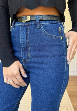 CALÇA JEANS WIDE LEG FEMININA LAIS LONGA  COSH JEANS - Jeans escuro