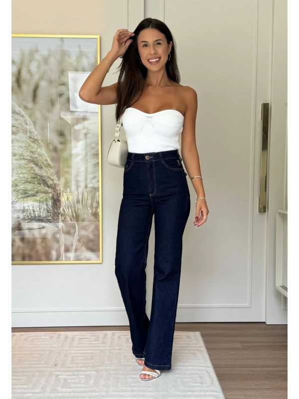 CALÇA JEANS WIDE LEG FEMININA LANA  COSH JEANS - Jeans