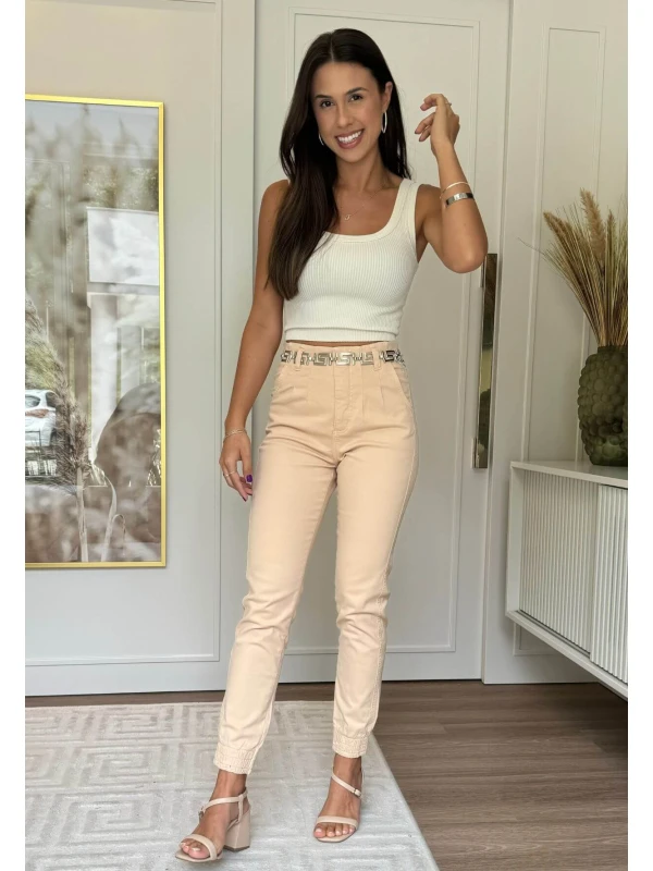 CALÇA JOGGER FEMININA MAIA - COSH JEANS - Bege