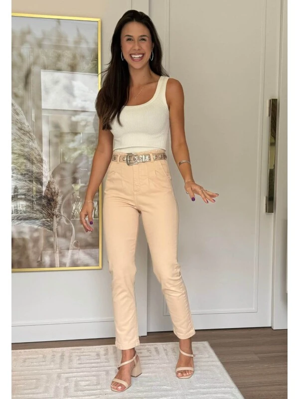 CALÇA JOGGER FEMININA MALU - COSH JEANS - Bege