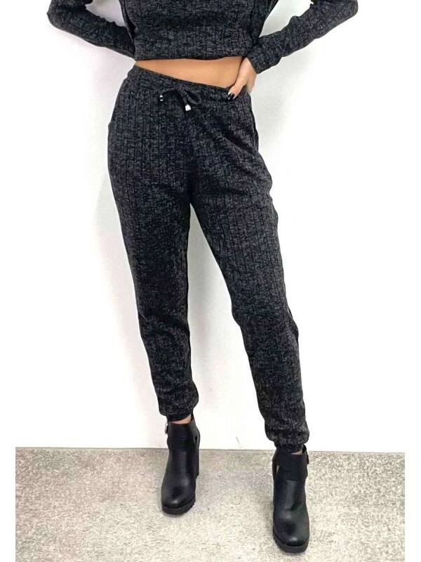 CALÇA JOGGER TRICOT PARADO NO AR  COSH JEANS - Preto