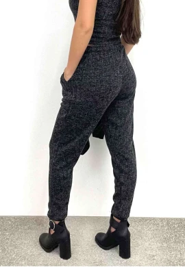 CALÇA JOGGER TRICOT PARADO NO AR  COSH JEANS - Preto