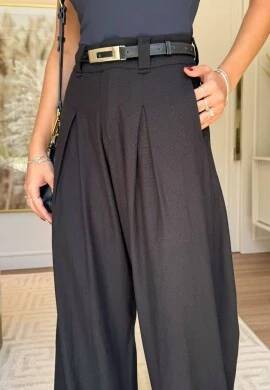 CALÇA LINHO COM ELASTANO GIOVANA - COSH JEANS - Preto
