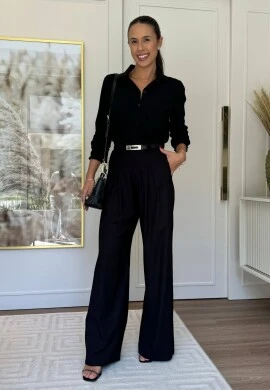 CALÇA LINHO COM ELASTANO GIOVANA - COSH JEANS - Preto