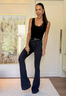 CALÇA LONGA FEMININA GIOVANA - COSH JEANS - Preto