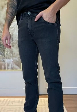 CALÇA MASCULINA RETA STONADA BRAYAN - COSH JEANS - Preto