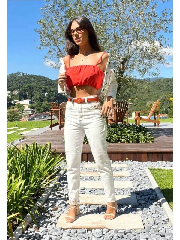CALÇA MOM FEMININA JANA - COSH JEANS - Off white