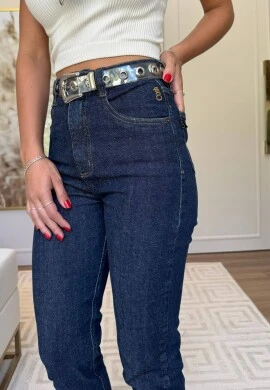 CALÇA MOM FEMININA LIS - COSH - Jeans escuro