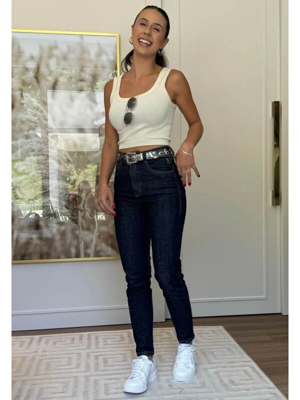 CALÇA MOM FEMININA LIS - COSH - Jeans escuro