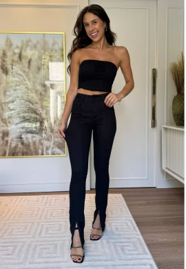 CALÇA RETA FEMININA CALISTA - COSH JEANS - Preto