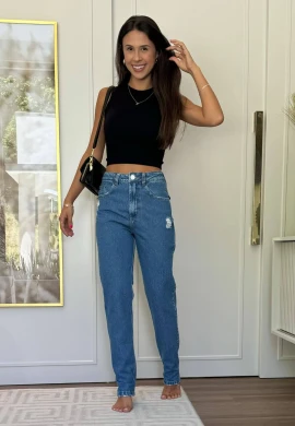 CALÇA MOM LONGA MELINA - COSH JEANS - Jeans medio