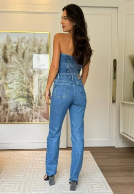 CALÇA RETA FEMININA COM BRILHO EMILI - COSH JEANS - Jeans