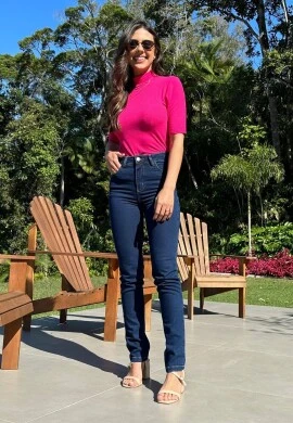 CALÇA RETA FEMININA FLOR  COSH JEANS - Jeans
