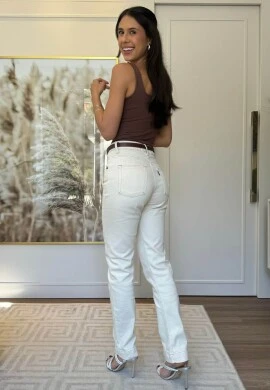 CALÇA RETA FEMININA GABI - COSH JEANS - Off white