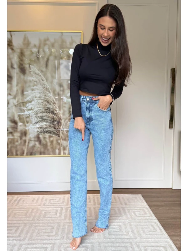 CALÇA RETA PARA MULHERES ALTAS TAIS - COSH JEANS - Jeans claro