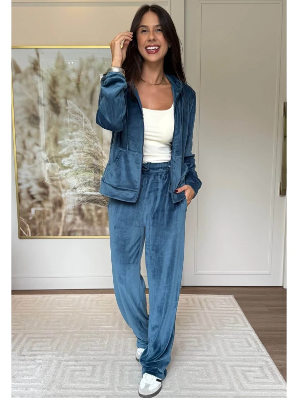 CALÇA RETA PLUSH MELINA - COSH JEANS - Azul
