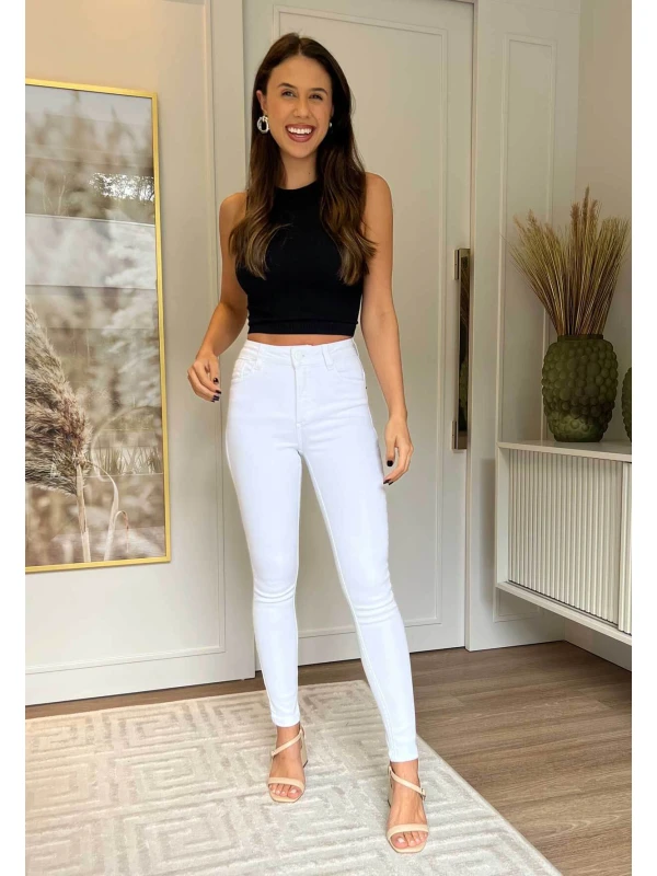 CALÇA SKINNY FEMININA BRANCA  COSH JEANS - Branco
