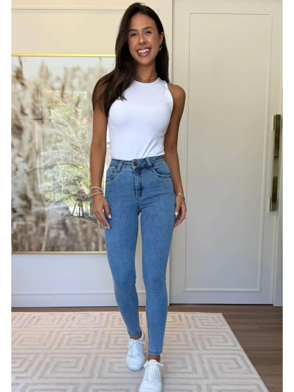 CALÇA SKINNY FEMININA LARA  COSH JEANS - Jeans claro