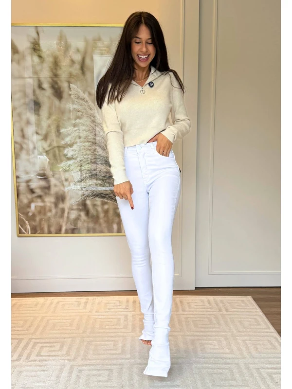 CALÇA SKINNY FEMININA LONGA MAITE  COSH JEANS - Branco