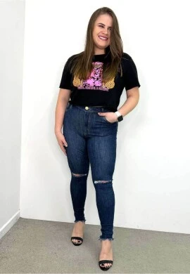 CALÇA SKINNY HOT DESFIADA FEMININA - COSH JEANS - Jeans