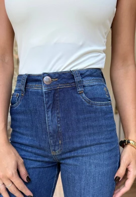 CALÇA WIDE LEG FEMININA ALICE  COSH JEANS - Jeans escuro