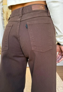 CALÇA WIDE LEG FEMININA BARBARA - COSH JEANS - Marrom