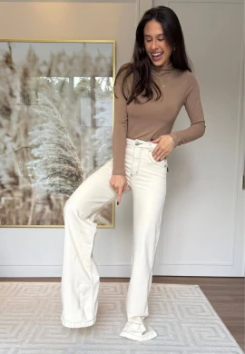 CALÇA WIDE LEG FEMININA BEATRIZ LONGA - COSH JEANS - Off white