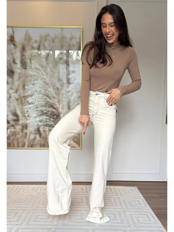 CALÇA WIDE LEG FEMININA BEATRIZ LONGA - COSH JEANS - Off white