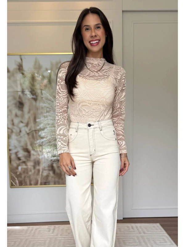 CALÇA WIDE LEG FEMININA BEATRIZ - COSH JEANS - Off white