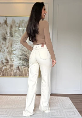 CALÇA WIDE LEG FEMININA BEATRIZ LONGA - COSH JEANS - Off white