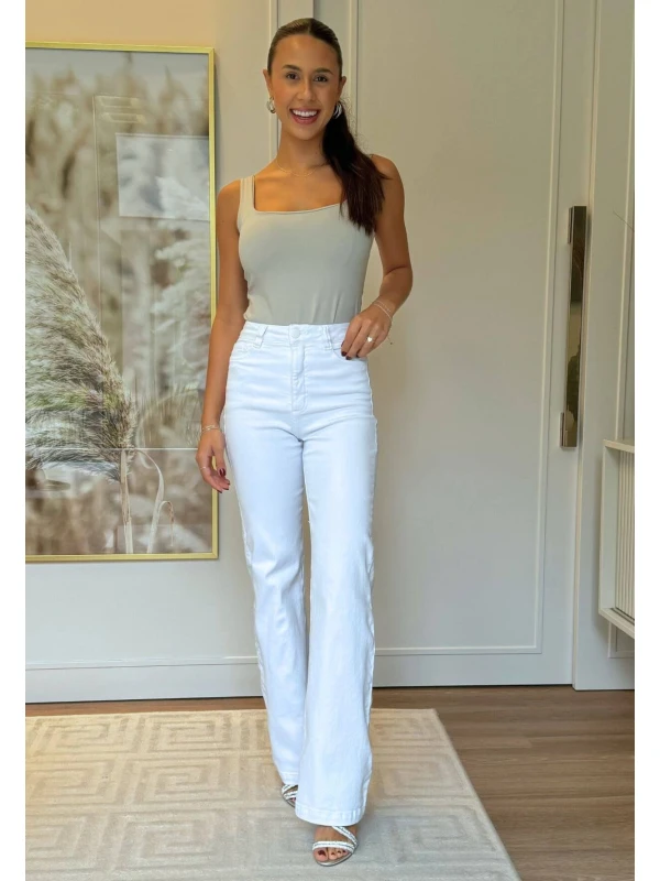 CALÇA WIDE LEG FEMININA CARLA - COSH JEANS - Branco