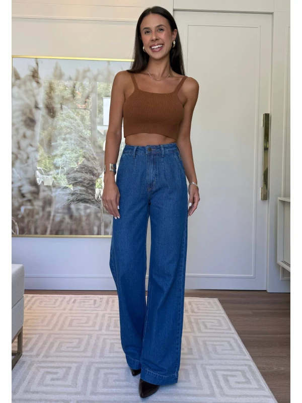 CALÇA WIDE LEG FEMININA FLORA - COSH JEANS - Jeans