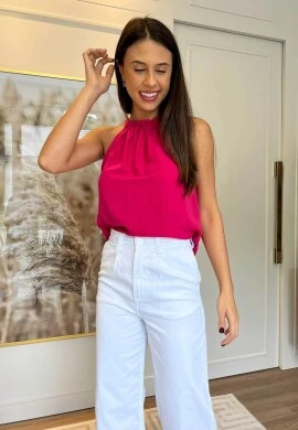 CALÇA WIDE LEG FEMININA LILY - COSH JEANS - Branco